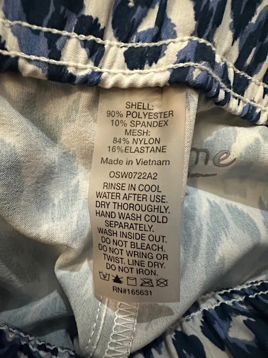 NEW Johnny Was CALME Blue Leopard Print Board Drawstring Beach Shorts Medium - Picture 4 of 15